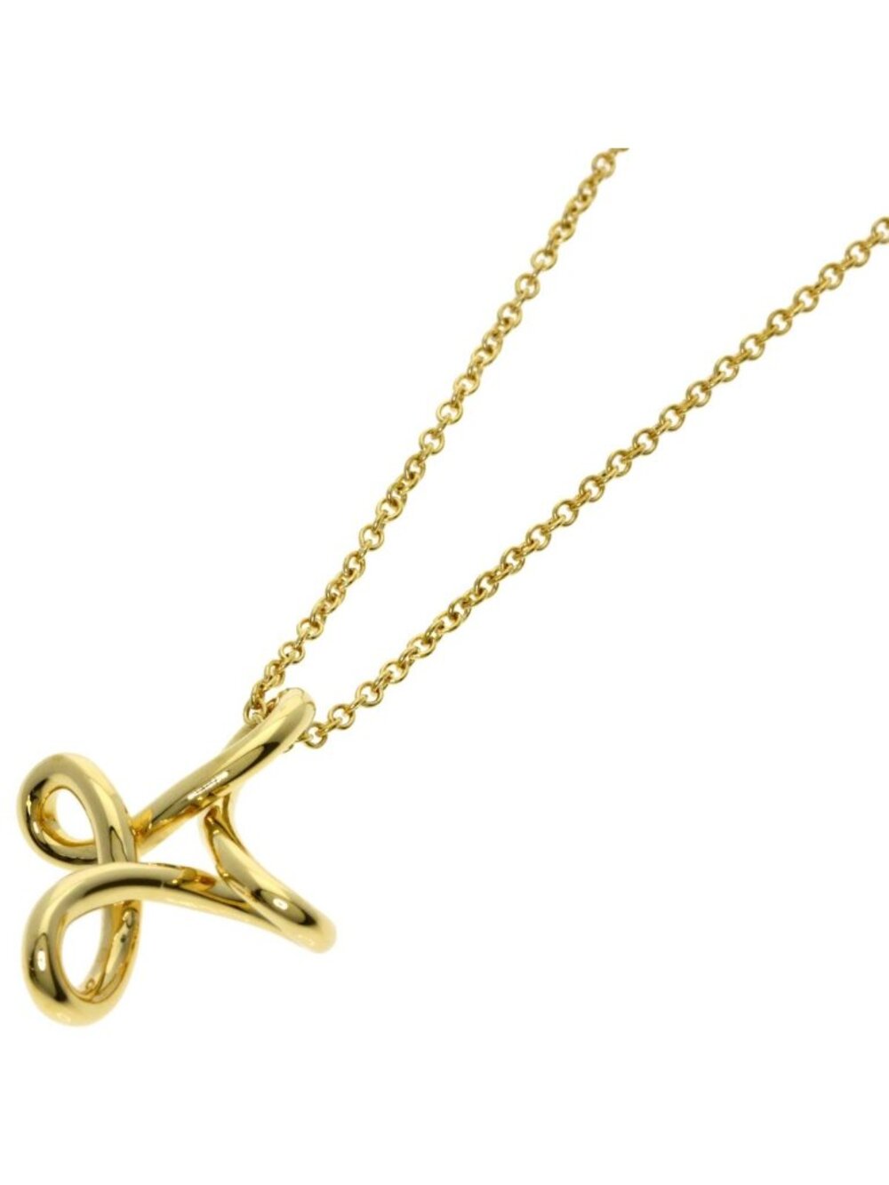 Tiffany & Co Infinity Cross Necklace 18k Yellow Gold